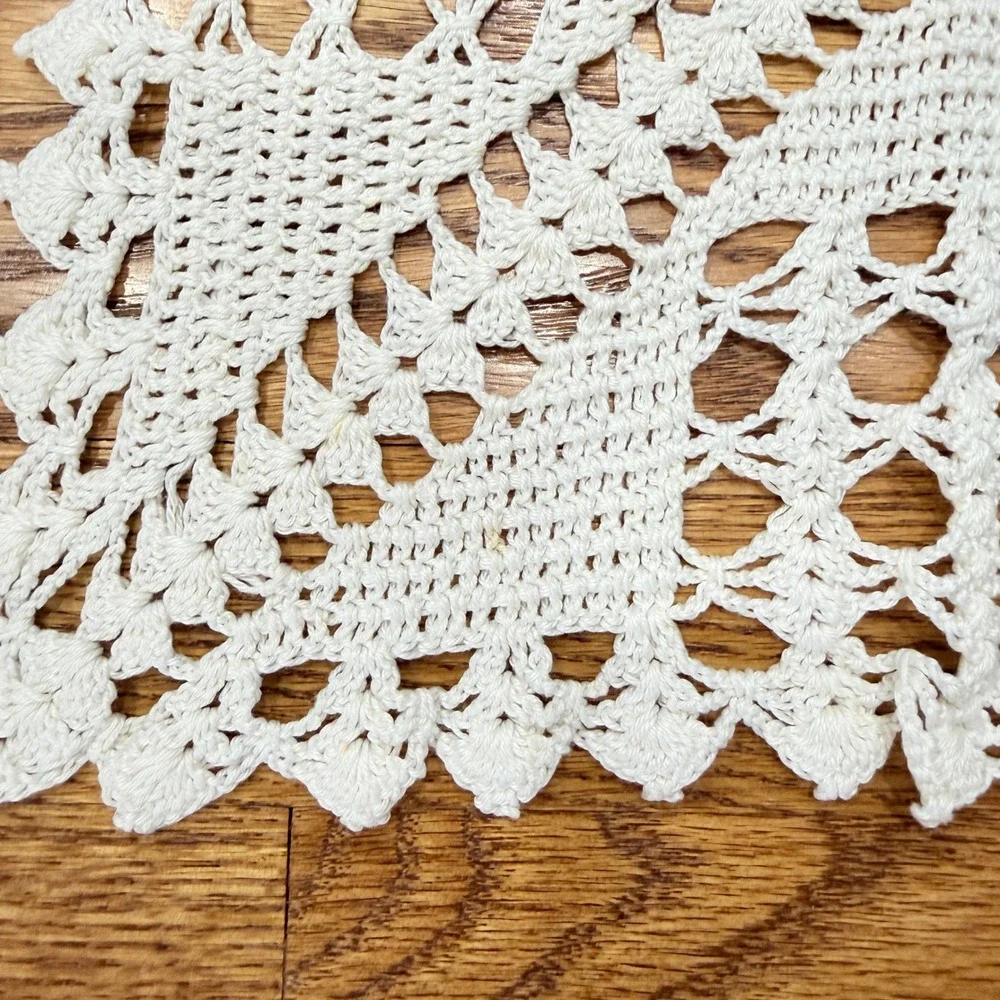 Crochet Doily Lot 24pc White Cream Lace Assorted Shapes Butterfly Floral 1970s